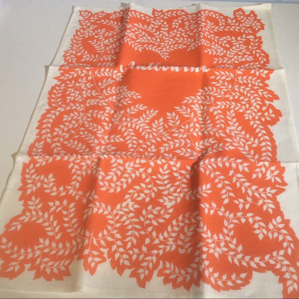 Melbourne 100% Linen Orange Rectangular Dish Towel